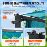 10'x13' Outdoor Retractable Pergola with Sun Shade Canopy Aluminum Bule